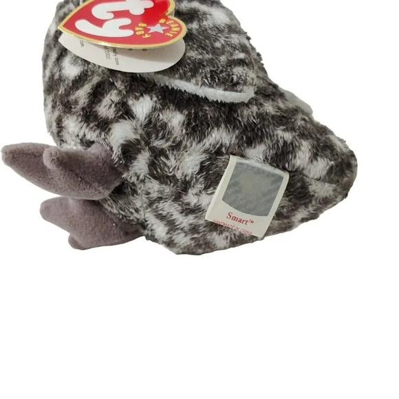 Ty Beanie Babies Smart the Owl Gray Plush Toy with Hang Tag Class of 2001 - Picture 6 of 8